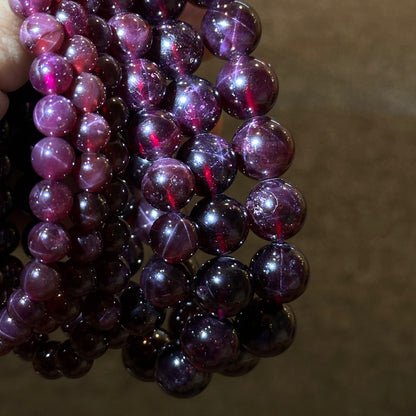 Deep Plum Star Garnet VIP Bracelet Size 7.3 mm