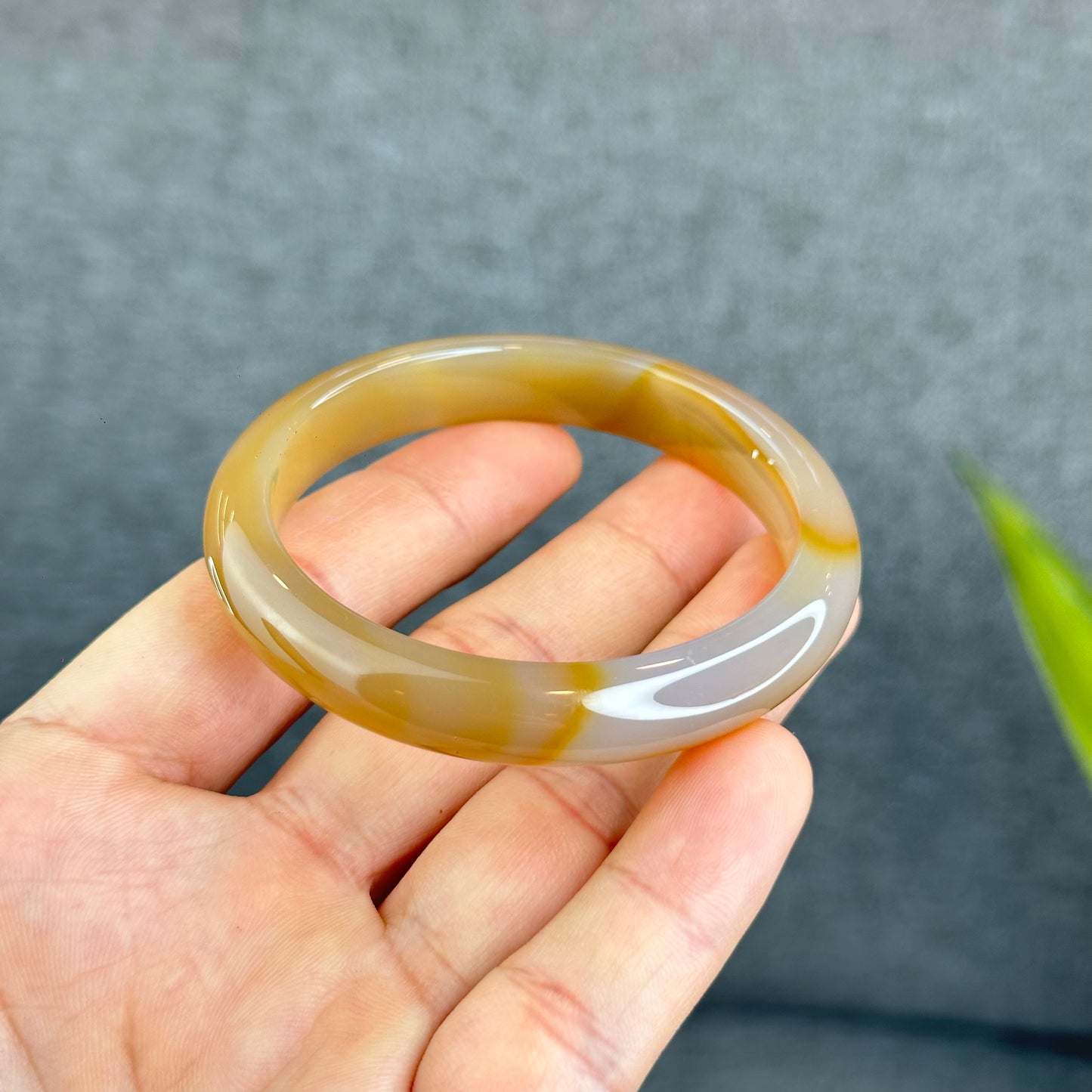 Bracelet Agate Style Feuille Taille 55 mm Certificat 012612