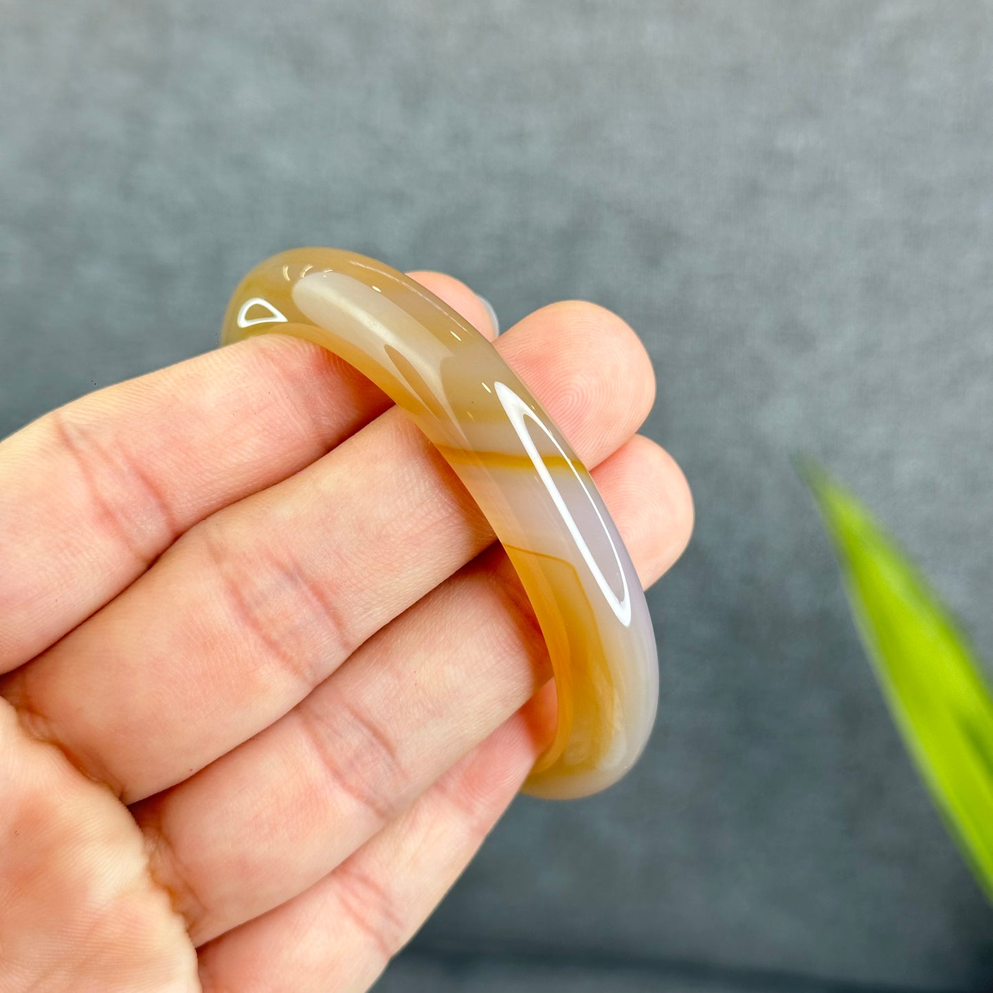 Bracelet Agate Style Feuille Taille 55 mm Certificat 012612
