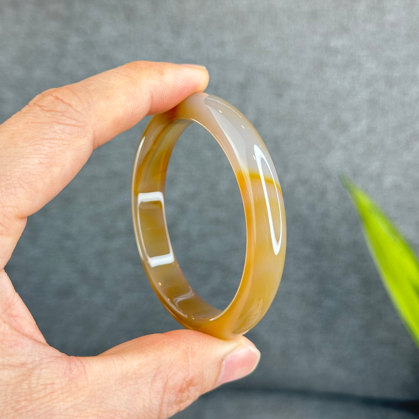 Bracelet Agate Style Feuille Taille 55 mm Certificat 012612
