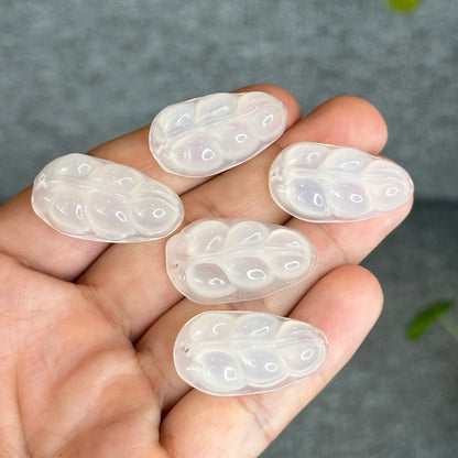 Natural White Agate Leaf Hanging Accessory(Random Color Based on Availability)