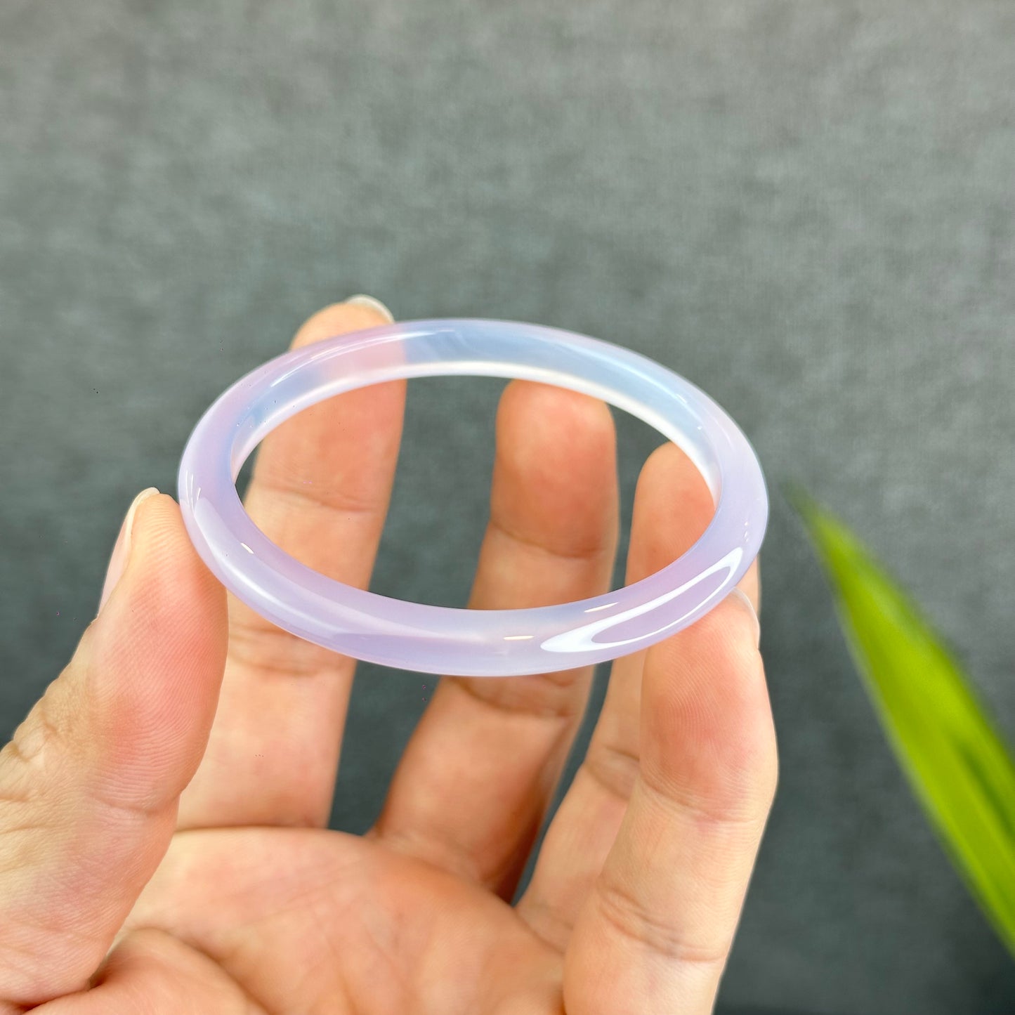 Natural Agate Bangle Leaf Style Size 52.6 mm