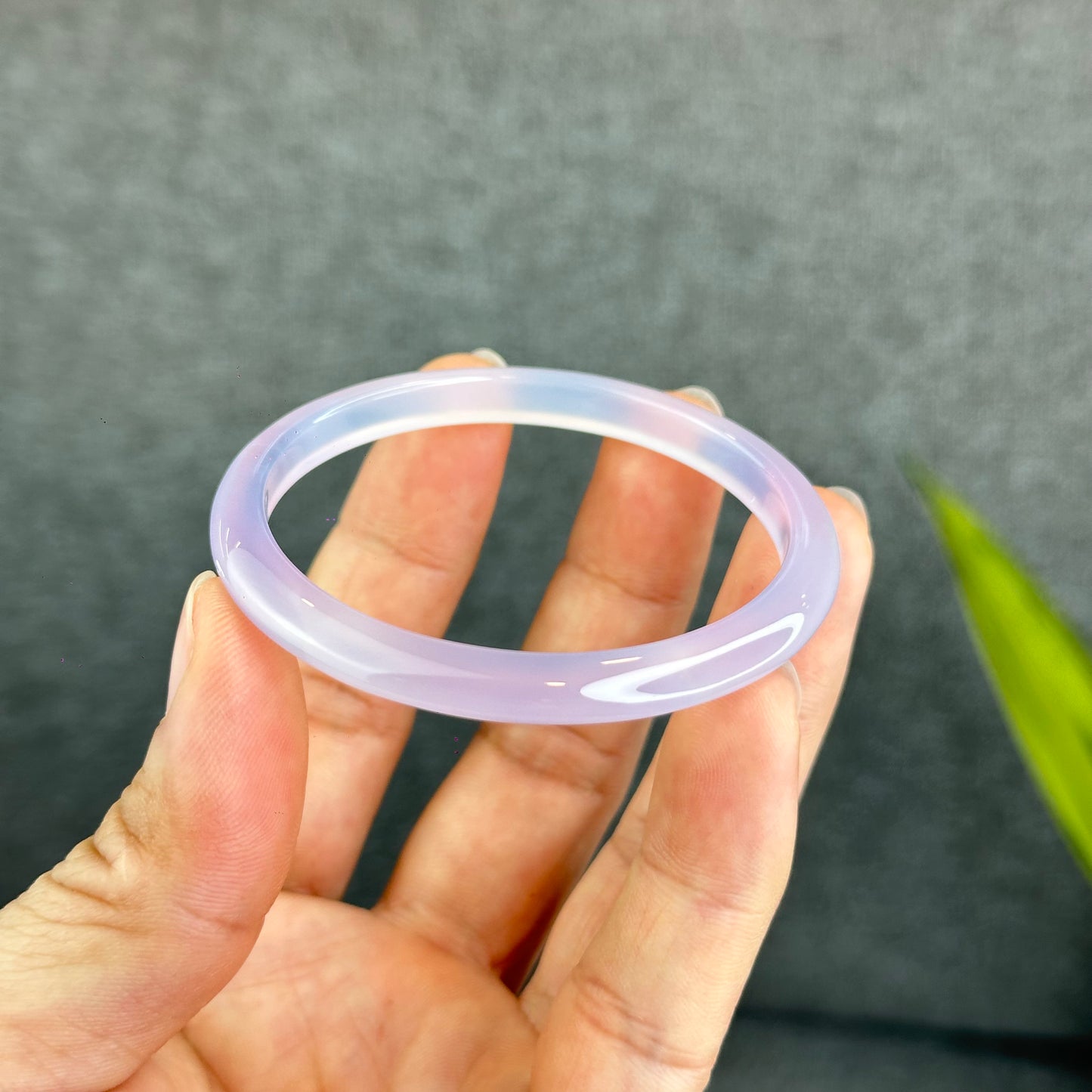 Natural Agate Bangle Leaf Style Size 52.6 mm