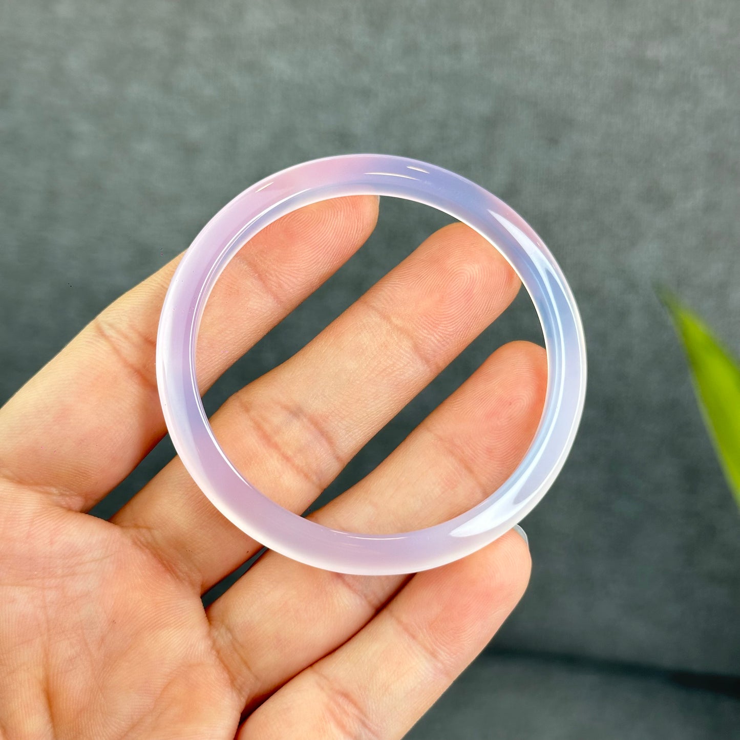 Natural Agate Bangle Leaf Style Size 52.6 mm