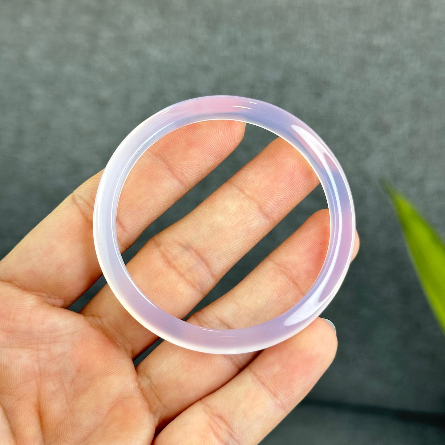 Natural Agate Bangle Leaf Style Size 52.6 mm