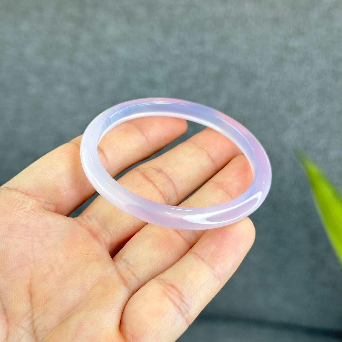 Natural Agate Bangle Leaf Style Size 52.6 mm