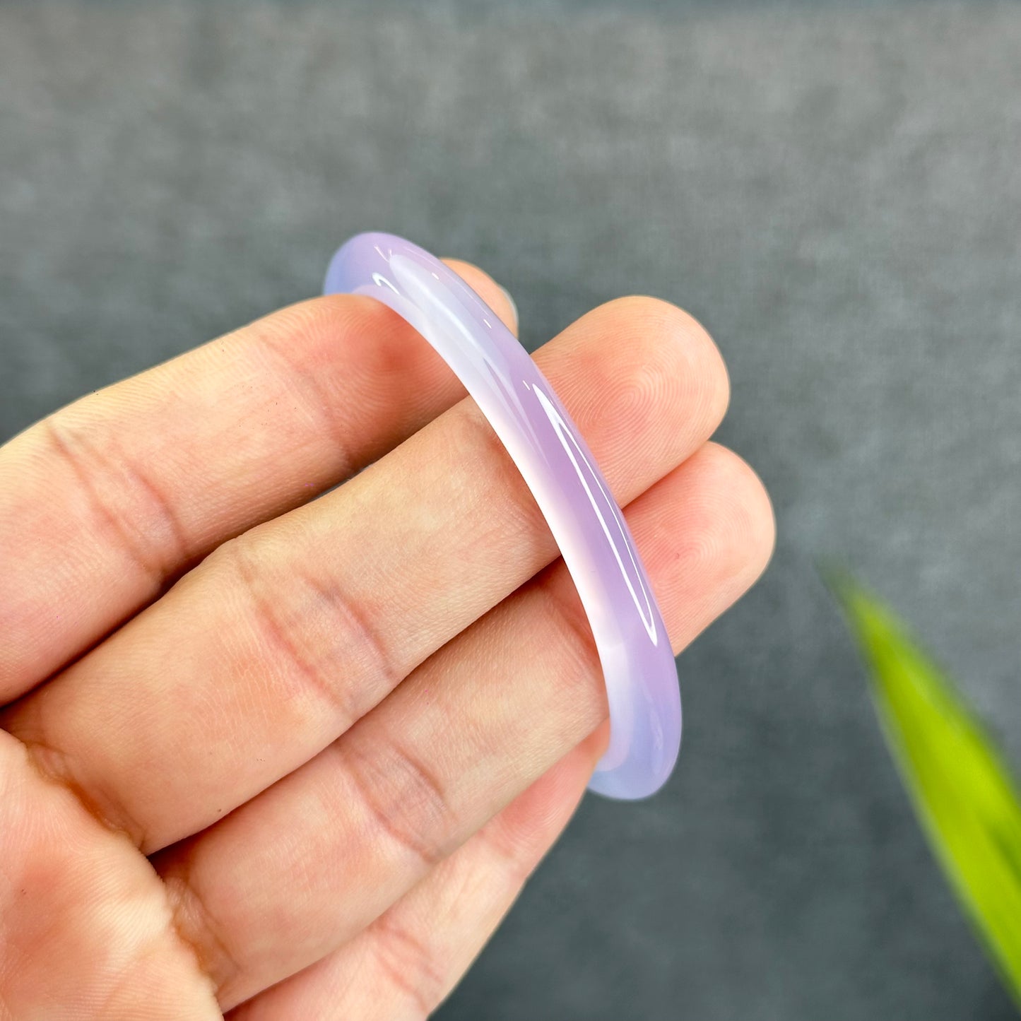 Natural Agate Bangle Leaf Style Size 52.6 mm