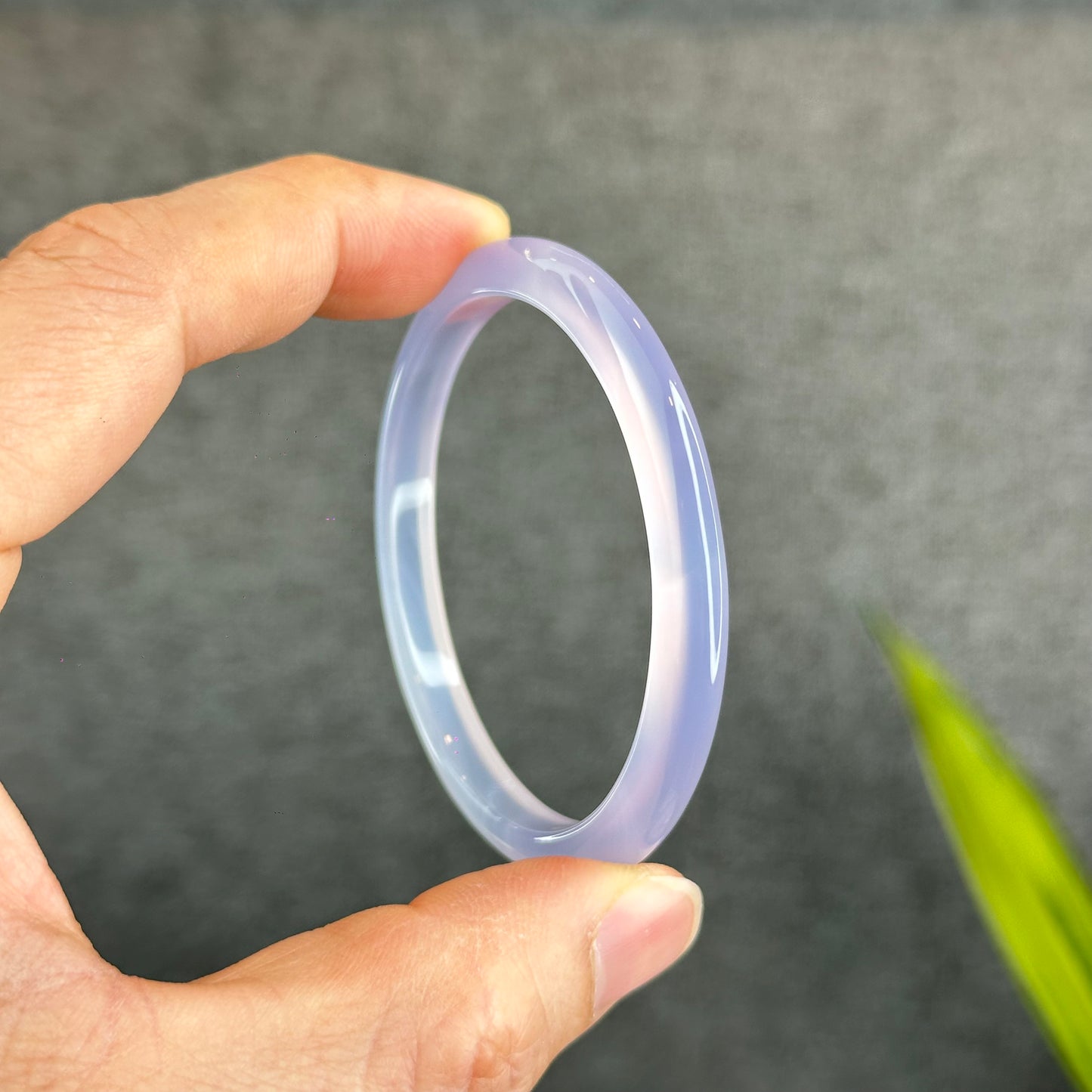 Natural Agate Bangle Leaf Style Size 52.6 mm