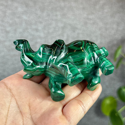 Malachite Elephant Figurine