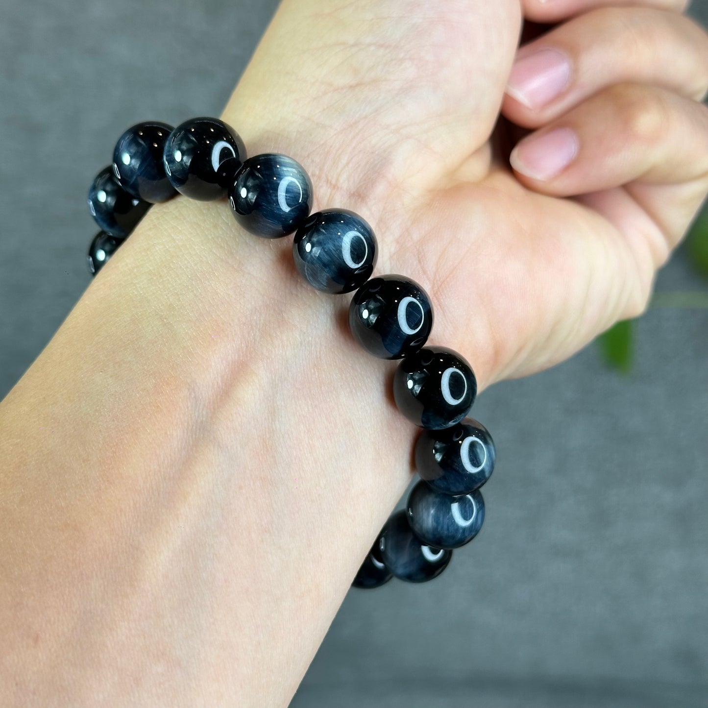 Natural Blue Tiger Eye Bracelet Size 12 mm