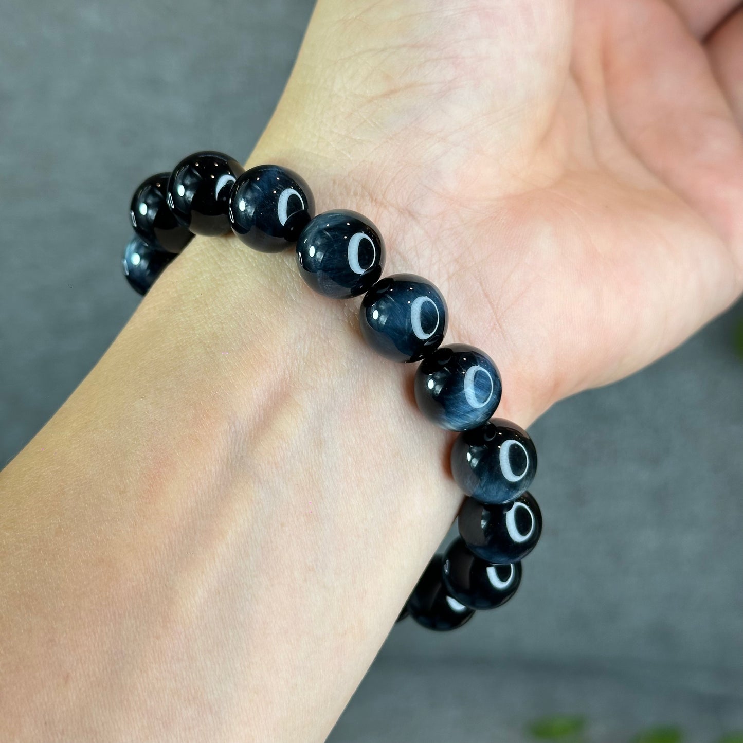Natural Blue Tiger Eye Bracelet Size 12 mm