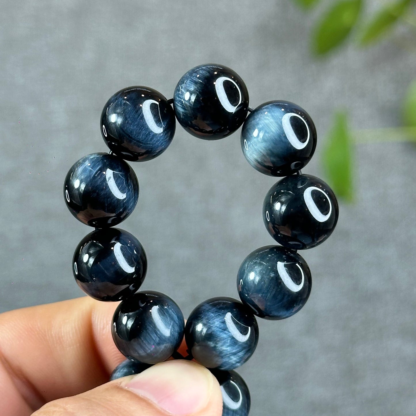 Natural Blue Tiger Eye Bracelet Size 12 mm