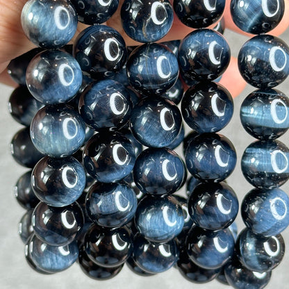 Natural Blue Tiger Eye Bracelet Size 12 mm