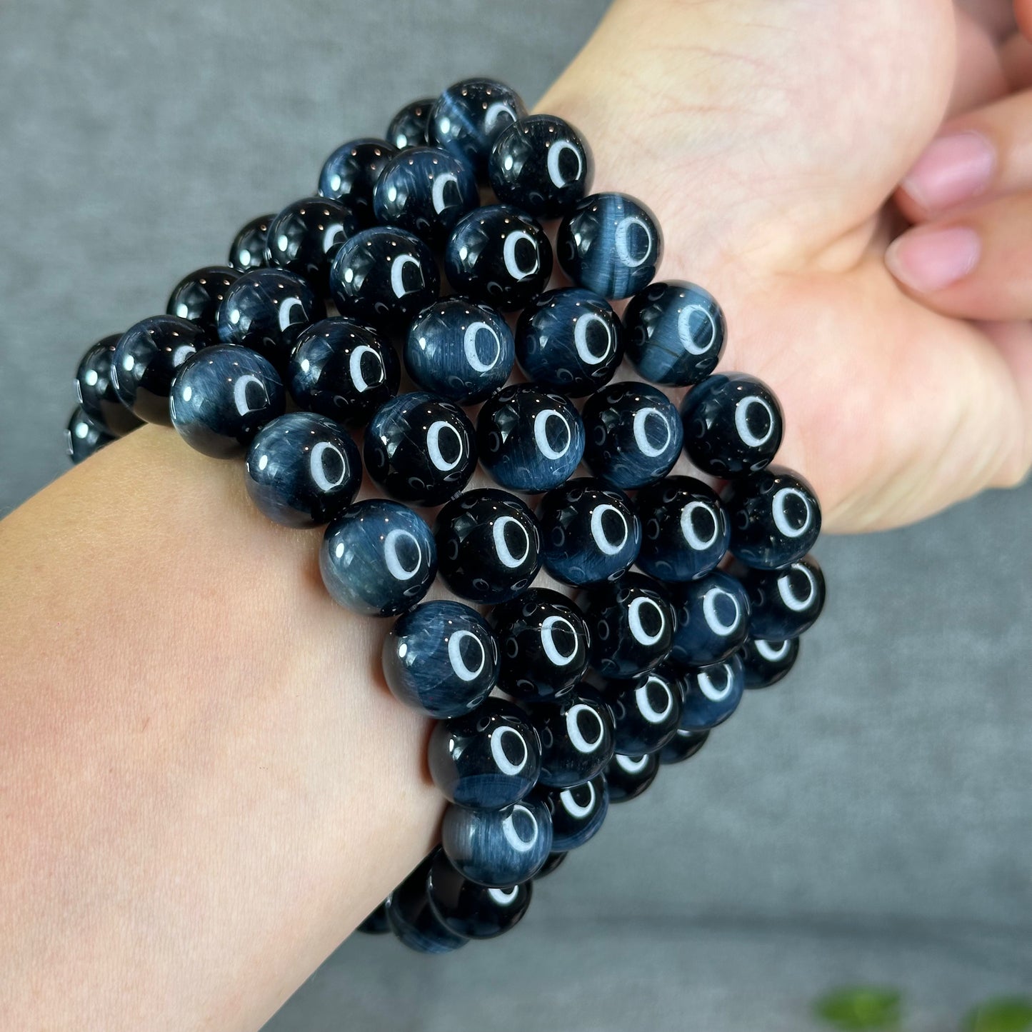 Natural Blue Tiger Eye Bracelet Size 12 mm