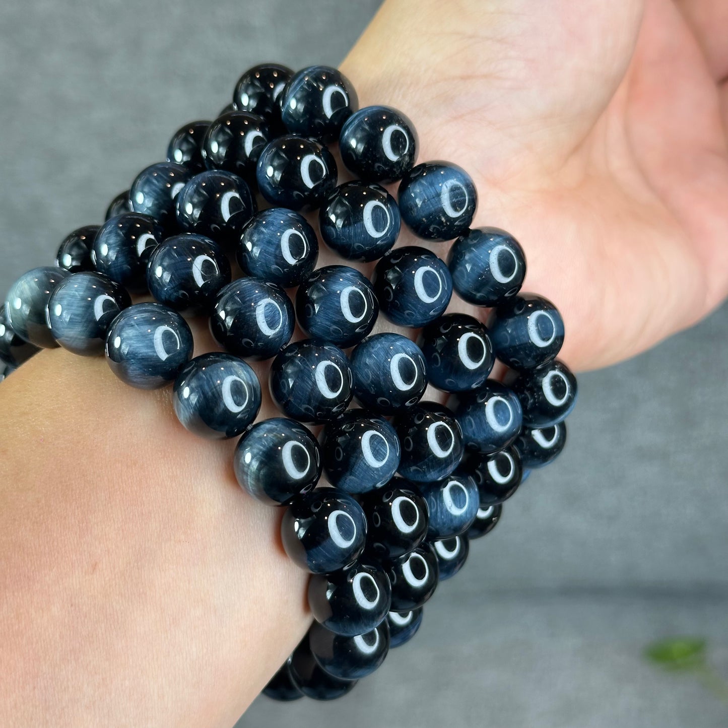Natural Blue Tiger Eye Bracelet Size 12 mm