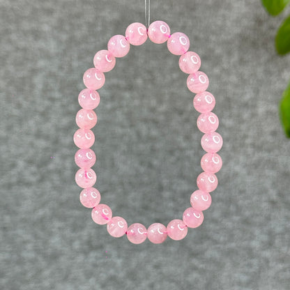 Natural Dark Pink Rose Quarz Bracelet 7-8 mm