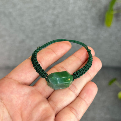 Natural Nephrite Jade Free Style Cut Braided Bracelet