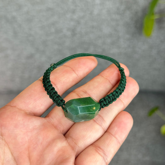 Bracelet tressé de coupe de style libre de jade néphrite