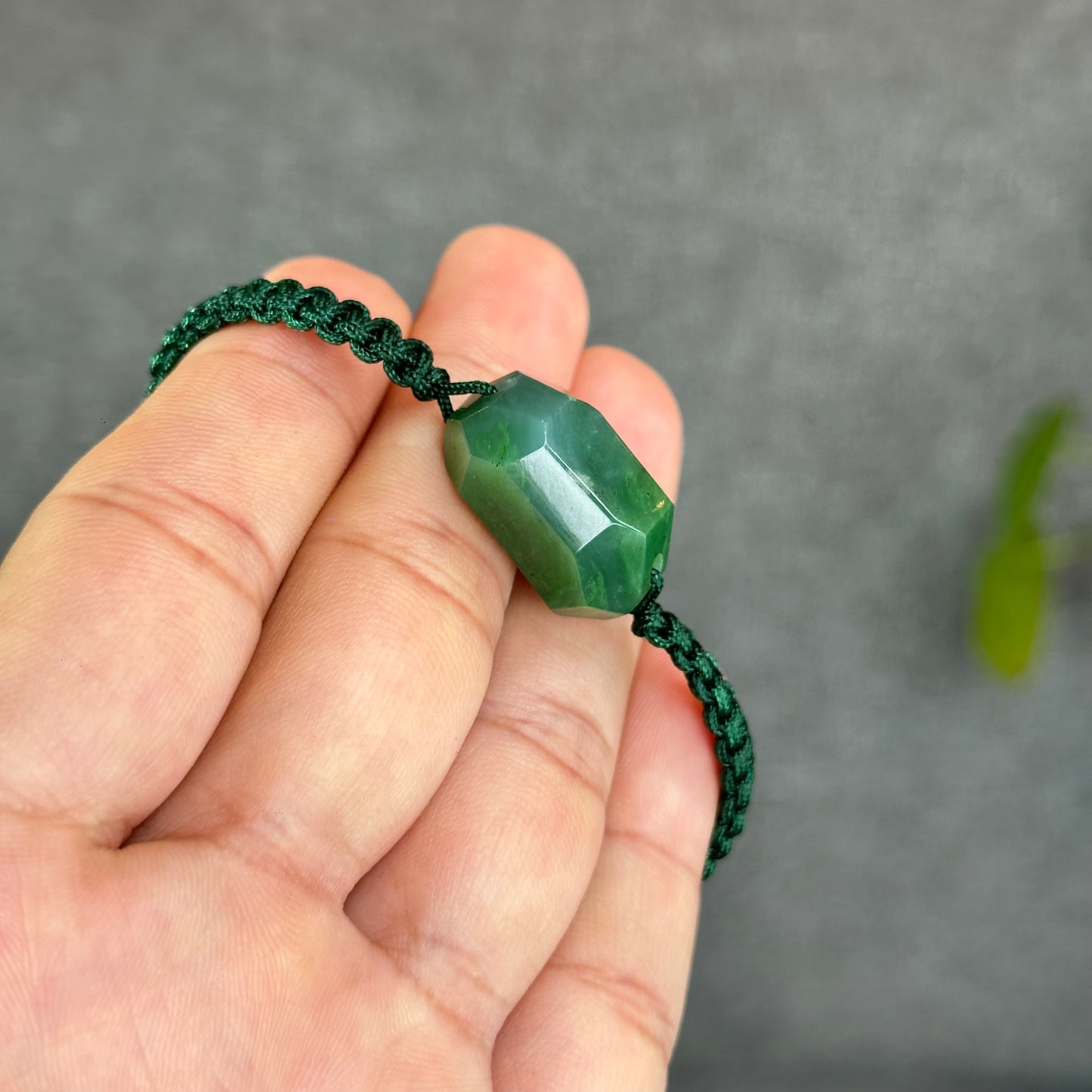 Natural Nephrite Jade Free Style Cut Braided Bracelet