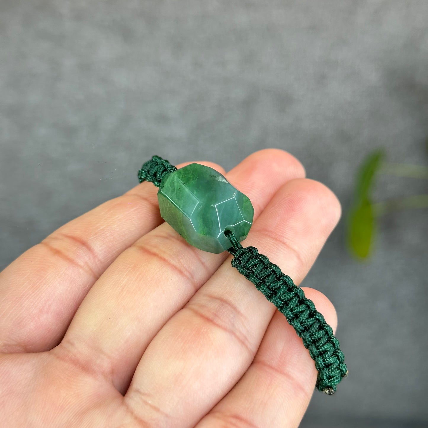 Natural Nephrite Jade Free Style Cut Braided Bracelet