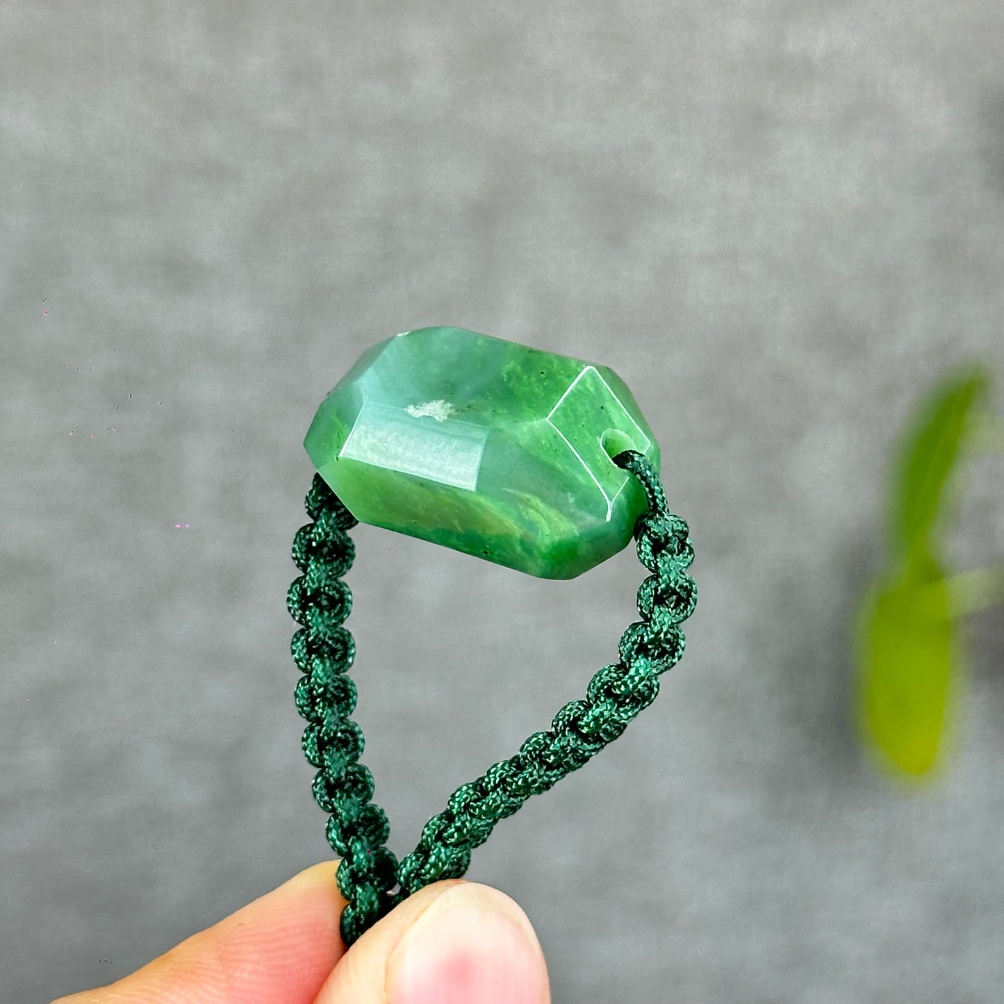 Natural Nephrite Jade Free Style Cut Braided Bracelet