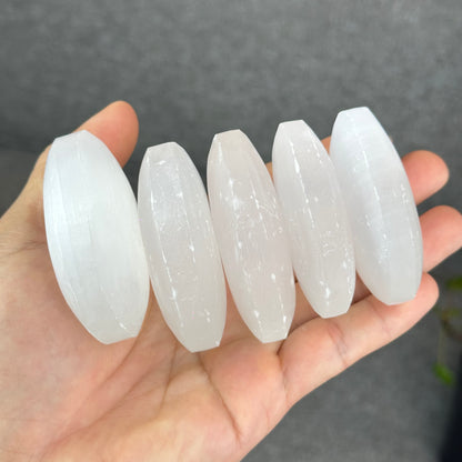 Natural Selenite Palm Stone - Large