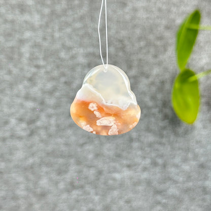 Natural Floral Agate Buddha Charm