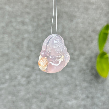 Natural Floral Agate Buddha Charm