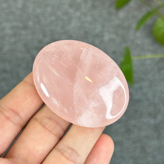 Natural Rose Quartz Palm Stone