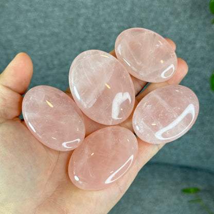 Natural Rose Quartz Palm Stone