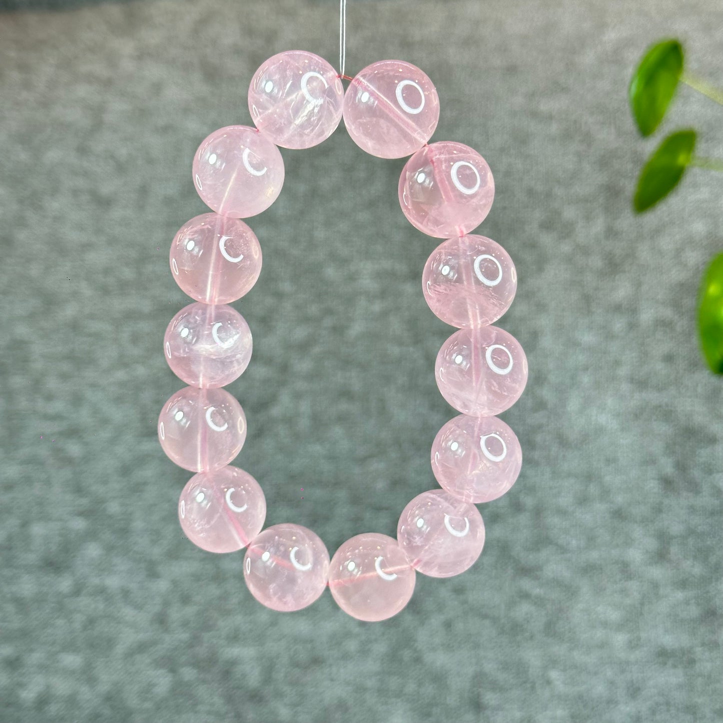 Natural Translucent Rose Quartz Bracelet Size 17 mm