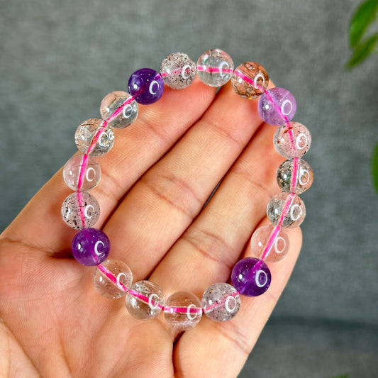 Natural Super 7 Bracelet Size 10 mm