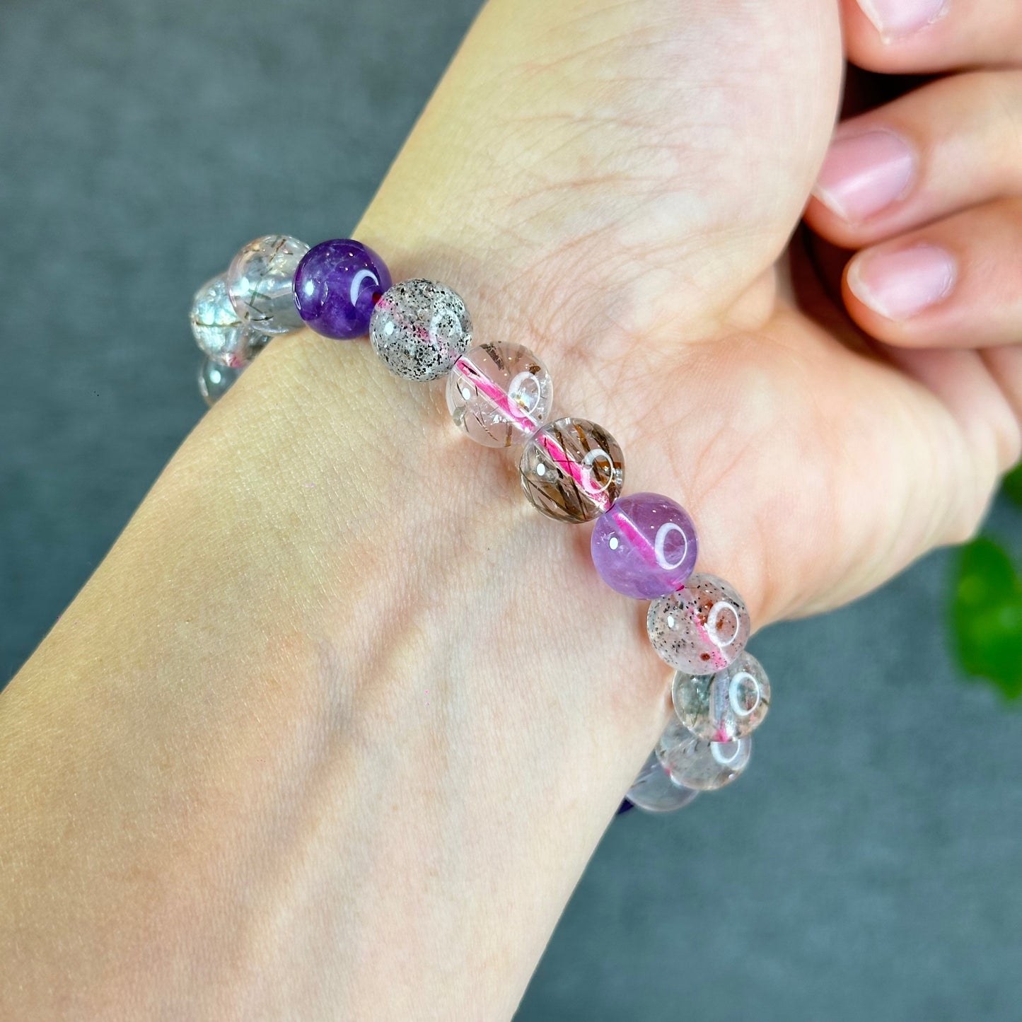 Natural Super 7 Bracelet Size 10 mm