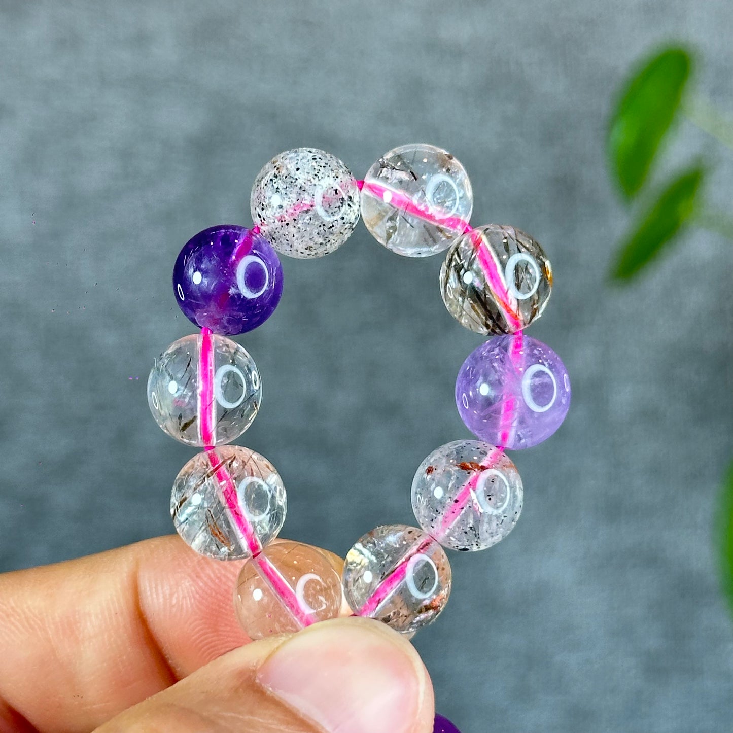 Natural Super 7 Bracelet Size 10 mm