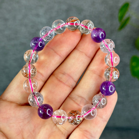 Natural Super 7 Bracelet Size 10 mm