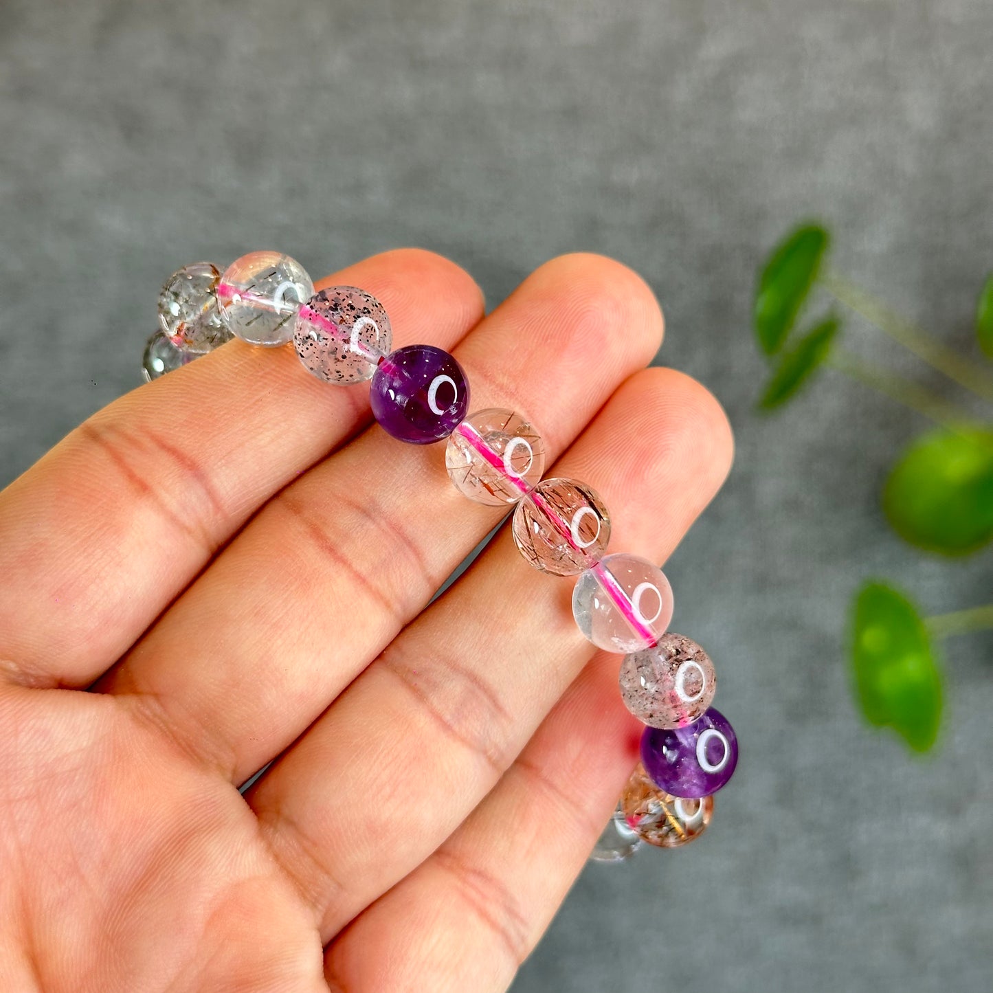 Natural Super 7 Bracelet Size 10 mm