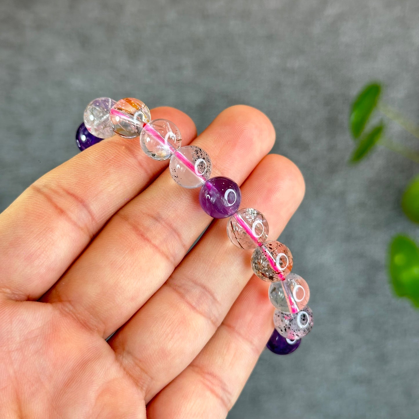 Natural Super 7 Bracelet Size 10 mm