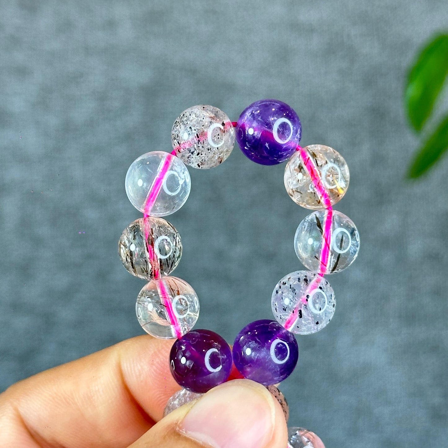 Natural Super 7 Bracelet Size 10 mm