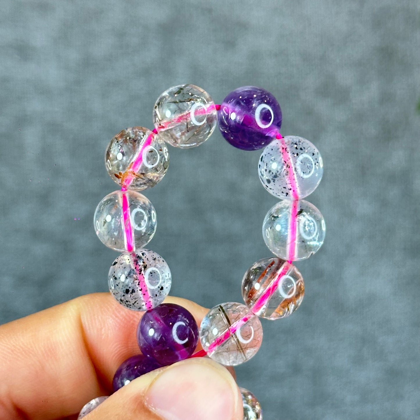 Natural Super 7 Bracelet Size 10 mm