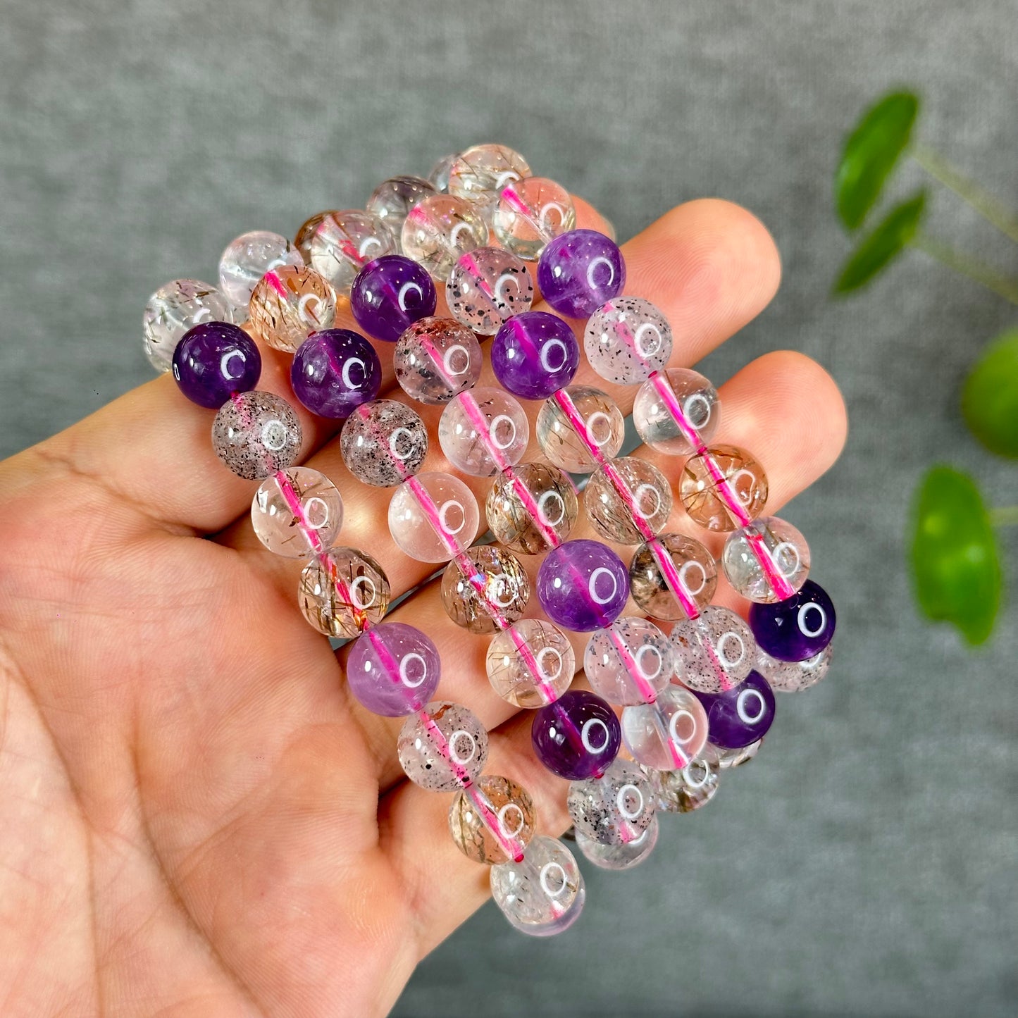 Natural Super 7 Bracelet Size 10 mm