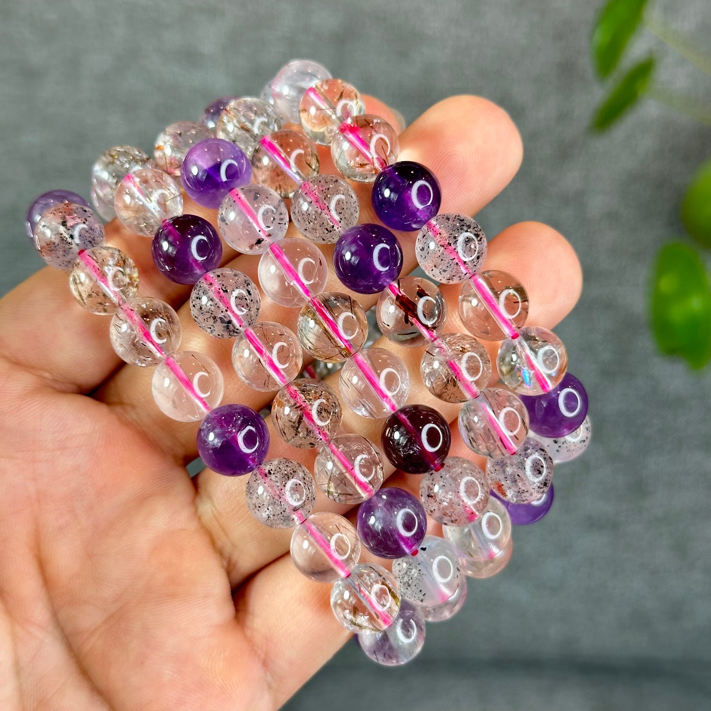 Natural Super 7 Bracelet Size 10 mm