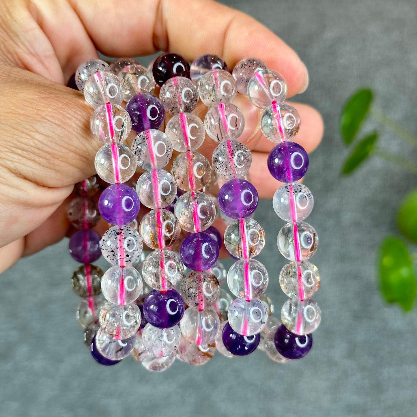 Natural Super 7 Bracelet Size 10 mm