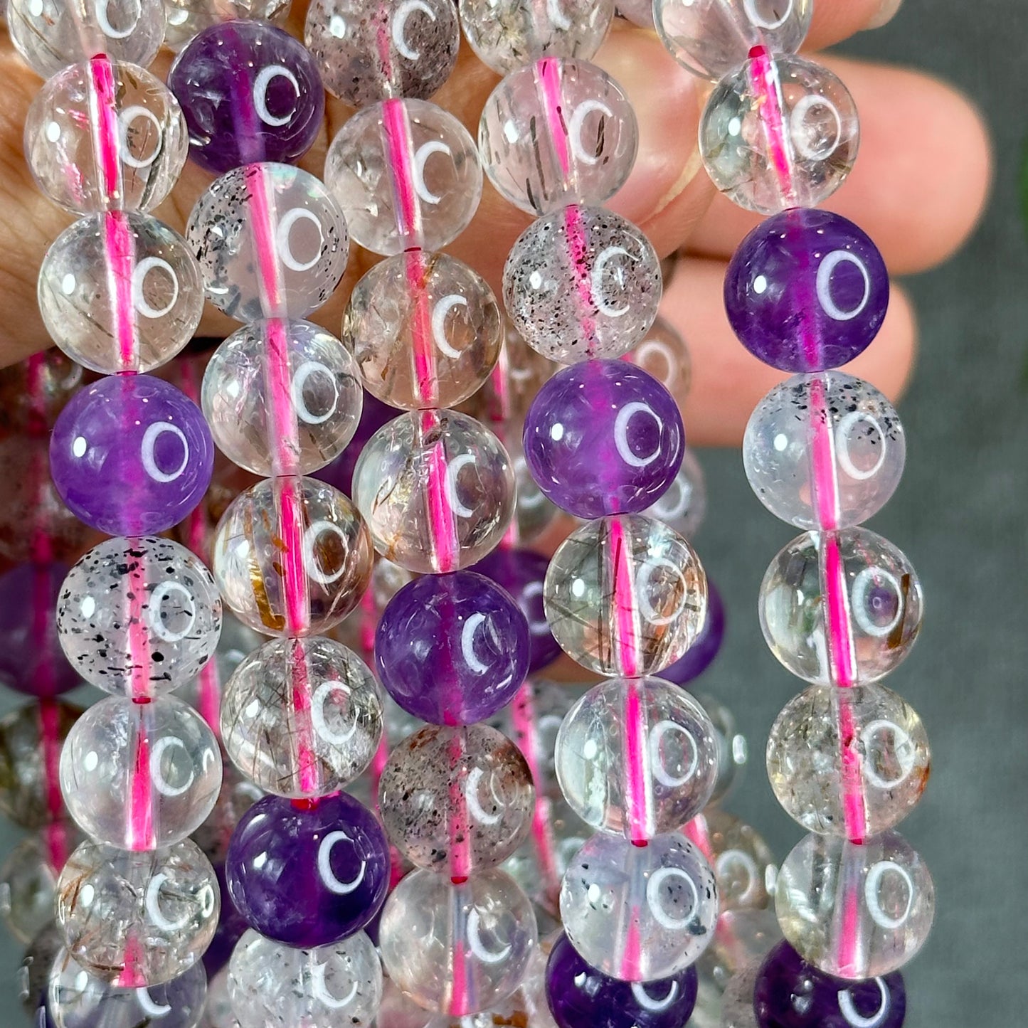 Natural Super 7 Bracelet Size 10 mm