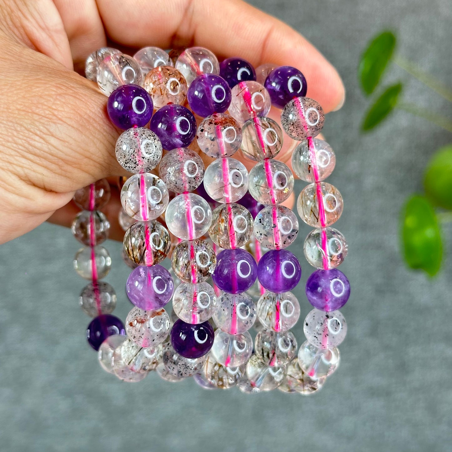 Natural Super 7 Bracelet Size 10 mm