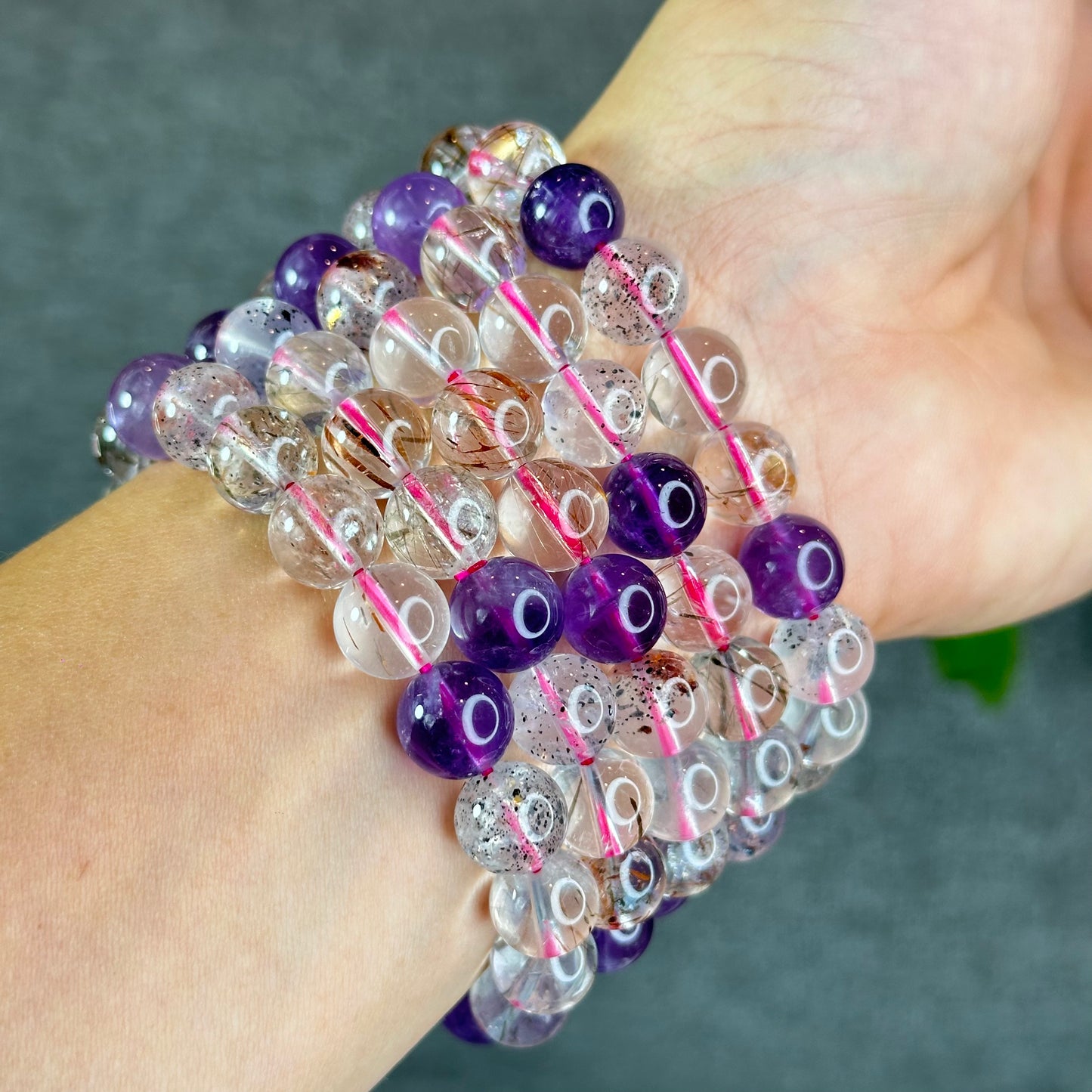 Natural Super 7 Bracelet Size 10 mm