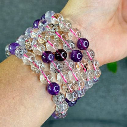 Natural Super 7 Bracelet Size 10 mm