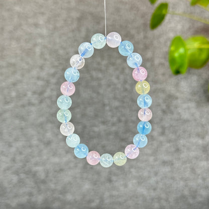 Natural Translucent Beryl-Morganite Bracelet Size 8 mm