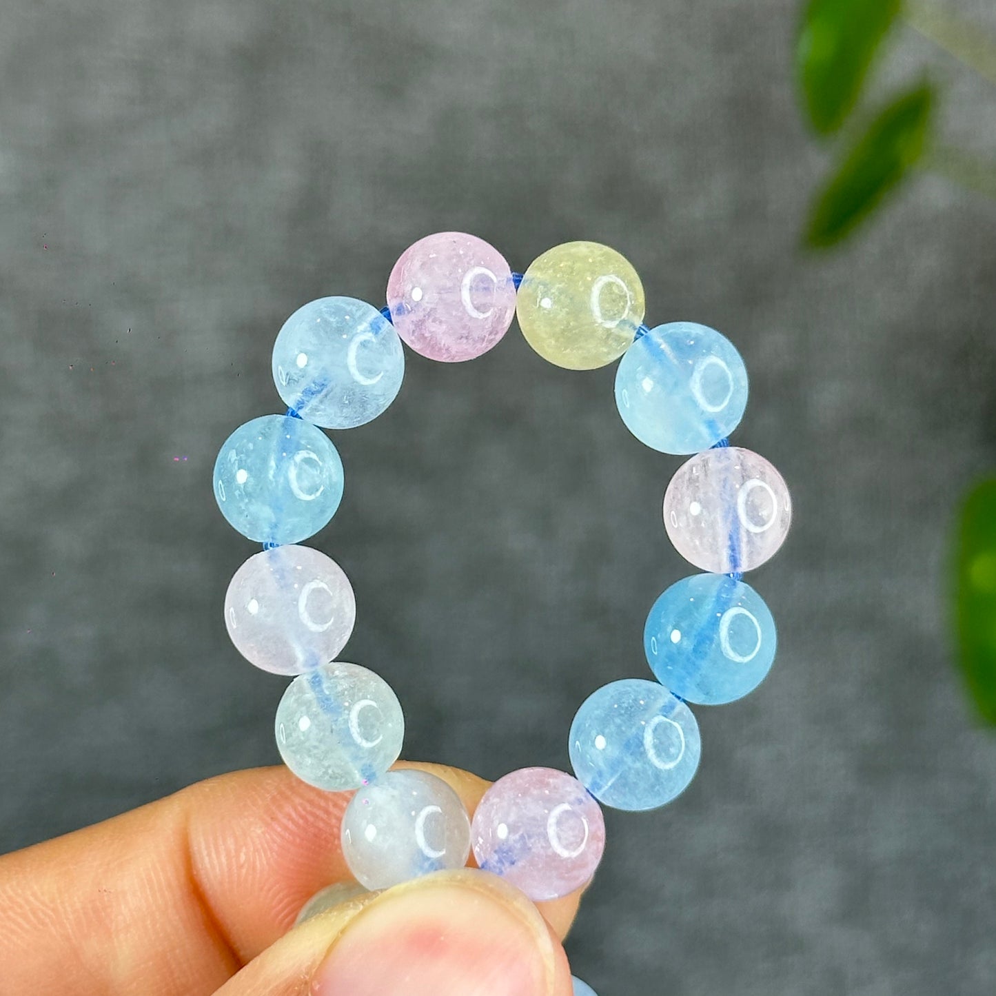Natural Translucent Beryl-Morganite Bracelet Size 8 mm