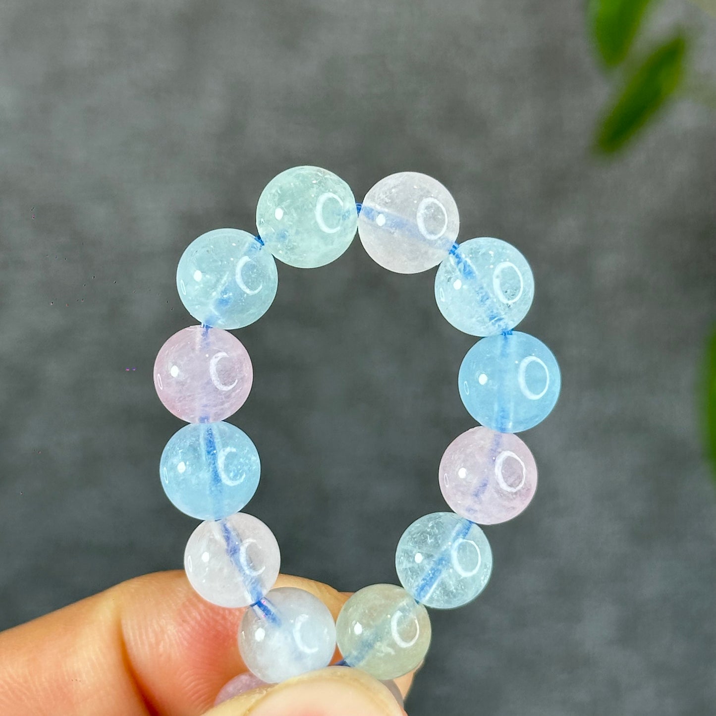 Natural Translucent Beryl-Morganite Bracelet Size 8 mm