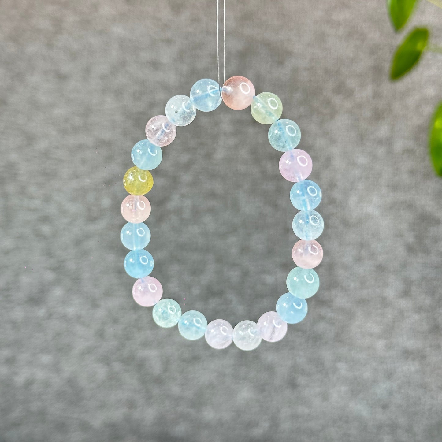 Natural Translucent Beryl-Morganite Bracelet Size 8 mm